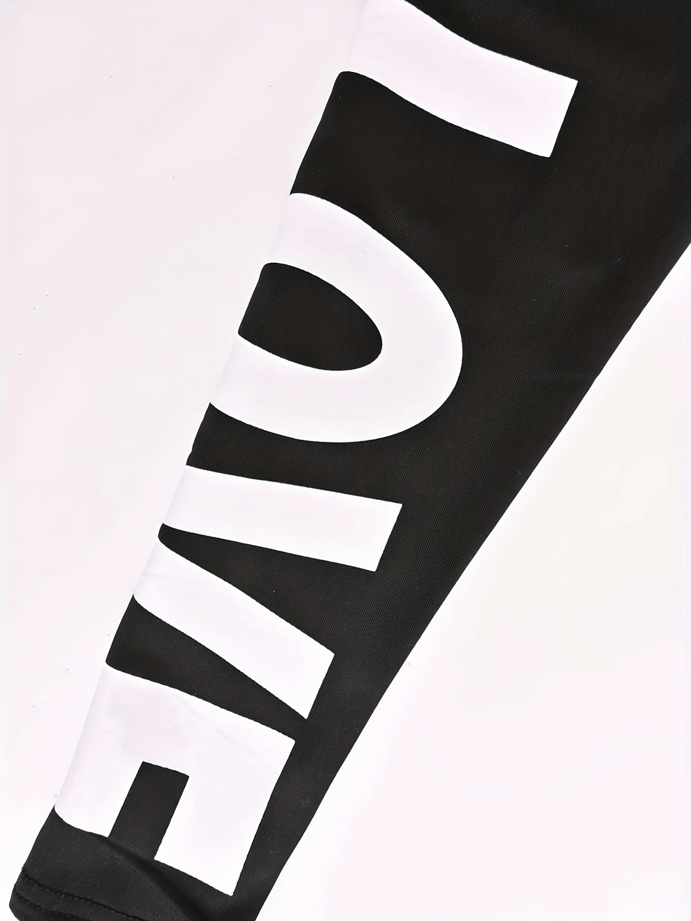 Girls Black Leggings and Stretch Waistband - SF3677 with "LOVE" design, perfect for yoga and daily wear.