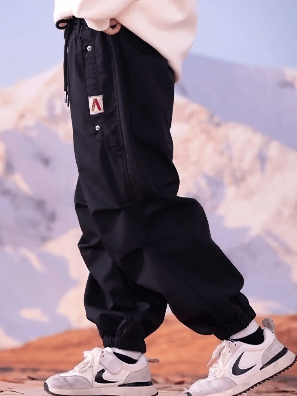 Girls Cargo Pants with Fleece Lining and Pockets - SF3704, perfect for chilly weather and sports, featuring elastic waistband and spacious pockets.