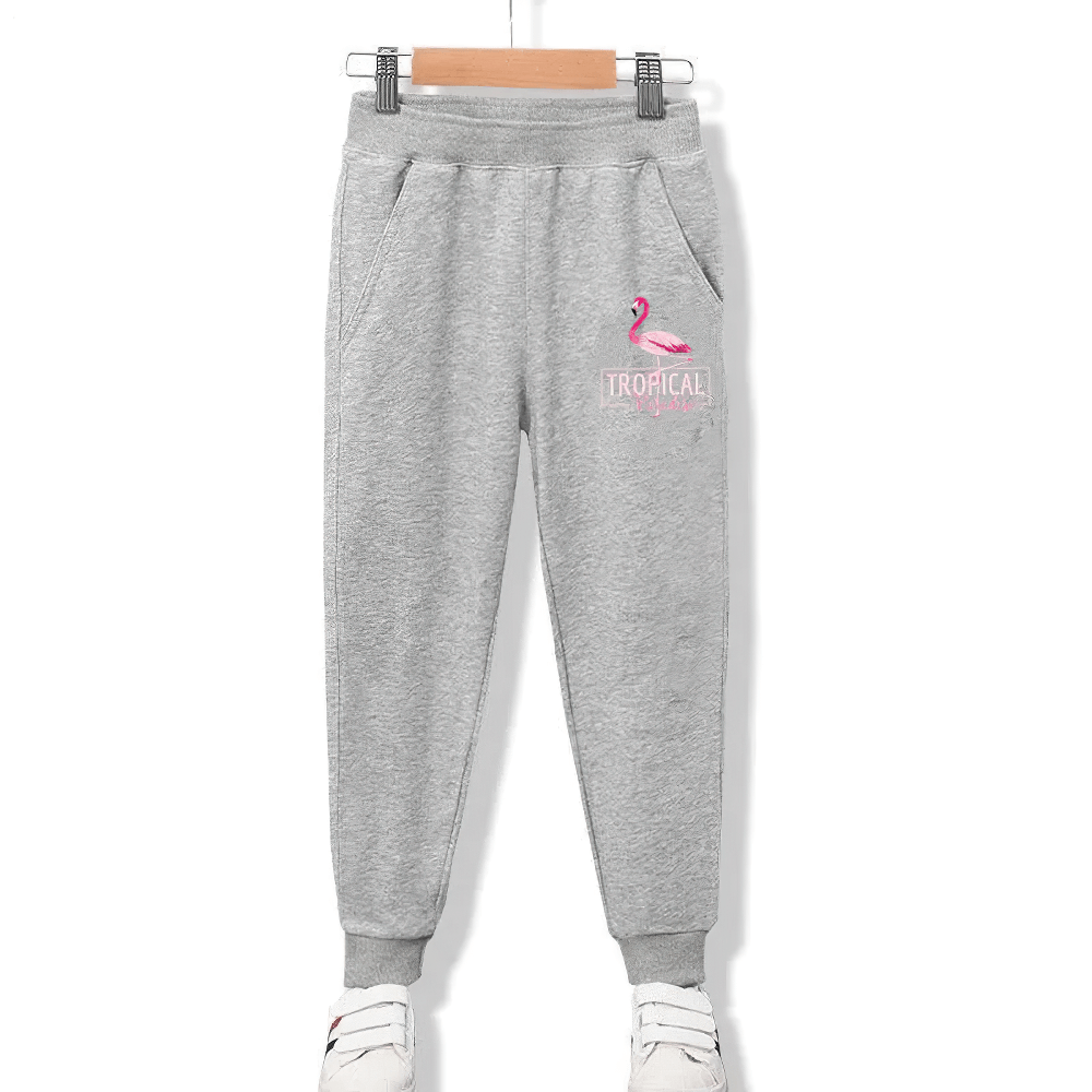 Girls Cartoon Print Sweatpants with Elastic Waistband - SF3694