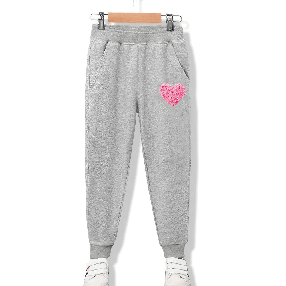 Girls Cartoon Print Sweatpants with Elastic Waistband - SF3694