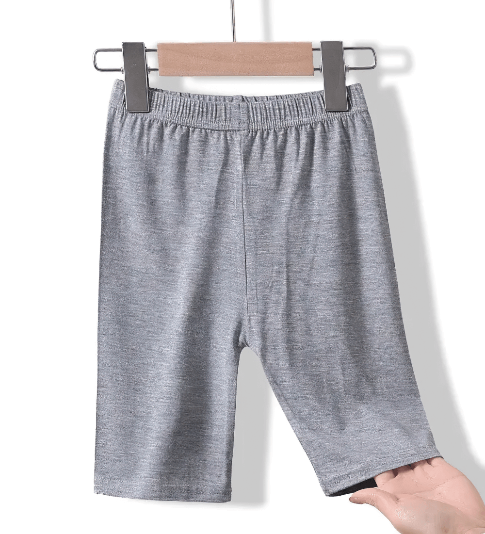 Gray Girls Elastic Sport Capri Shorts for Active Play - SF3877 hanging on hanger