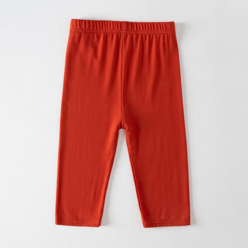 Girls Elastic Sport Capri Shorts for Active Play - SF3877 in vibrant red, perfect for training and dance.