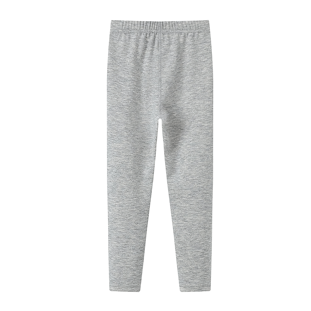 Girls Fleece Leggings for Sports and Casual Wear - SF3660, grey fleece-lined long pants with elastic waistband and side pockets