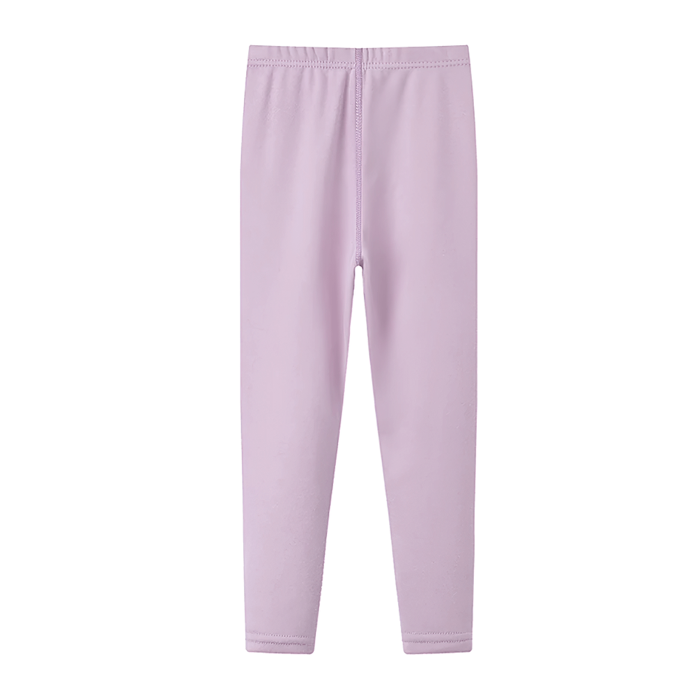 Light purple Girls Fleece Leggings for Sports and Casual Wear - SF3660 with fleece-lined interior designed for warmth and comfort.