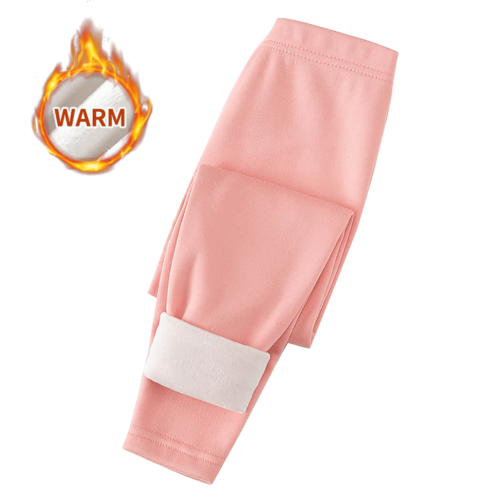 Girls Fleece Leggings for Sports and Casual Wear - SF3660 in pink with warm fleece lining