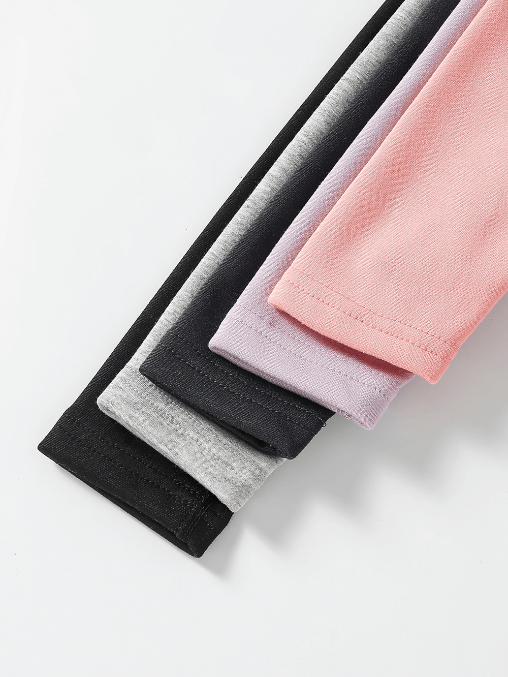 Colorful Girls Fleece Leggings for Sports and Casual Wear - SF3660 displayed in black, gray, pink, and lavender.