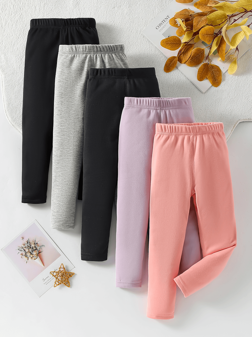 Girls Fleece Leggings for Sports and Casual Wear - SF3660 in assorted colors, perfect for style and warmth in various settings.