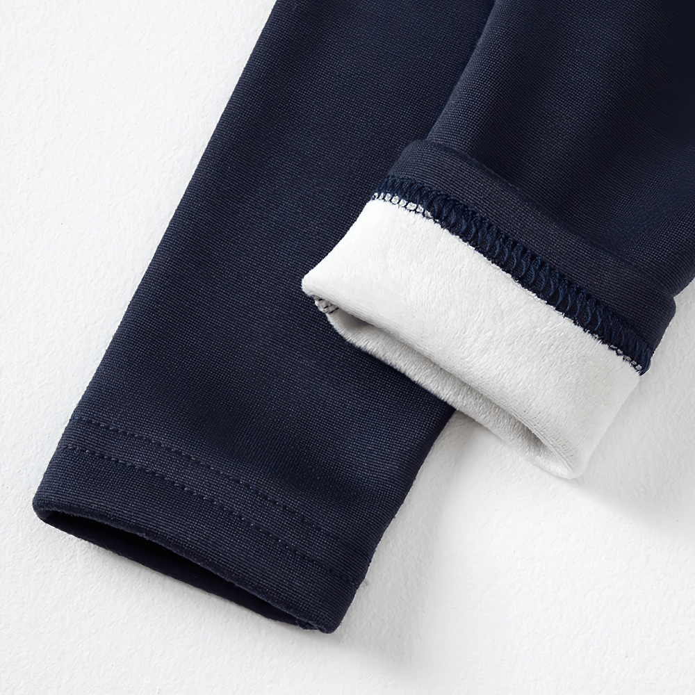 Close-up of Girls Fleece Leggings for Sports and Casual Wear - SF3660 showing fleece lining on folded sleeve.