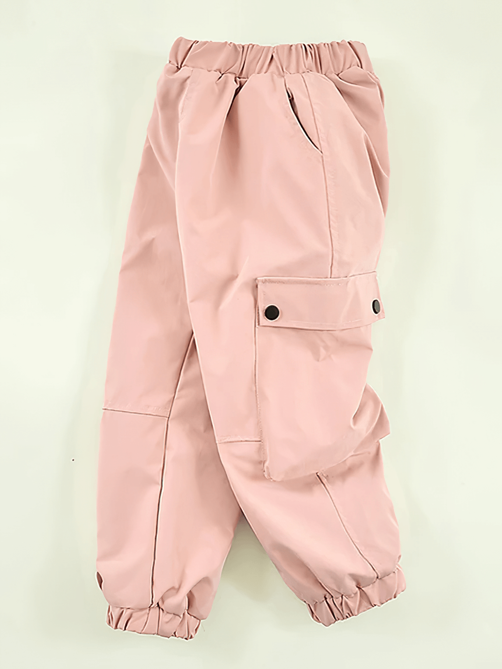 Girls Fleece-Lined Cargo Pants with Pockets - SF3708 in pink with cozy, windproof design and handy pockets for winter wear.