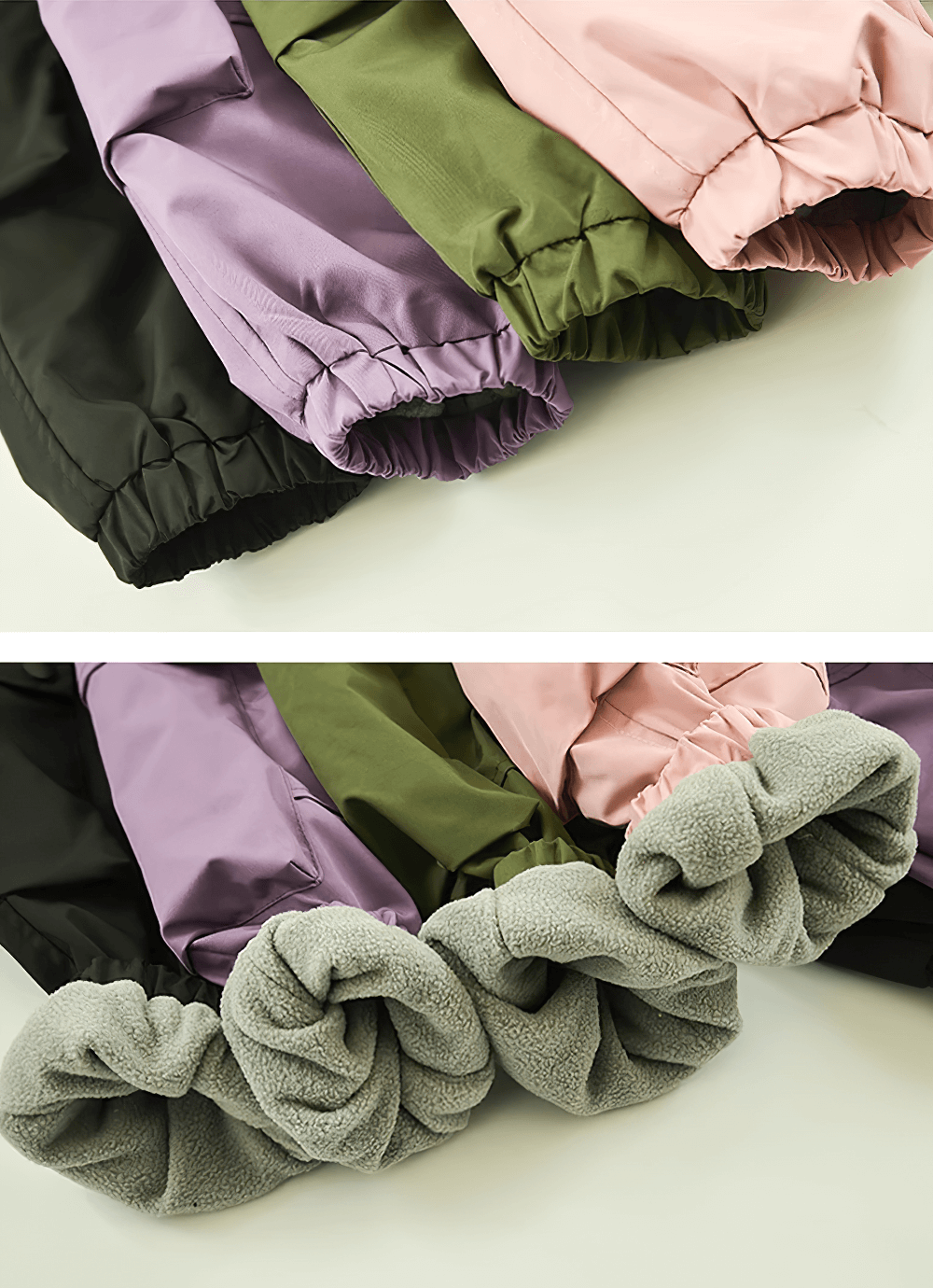 Girls Fleece-Lined Cargo Pants with Pockets - SF3708 in various colors showing fleece lining for warmth.