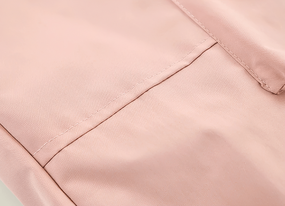 Close-up of pink Girls Fleece-Lined Cargo Pants with Pockets - SF3708 showing fine stitching and quality fabric.