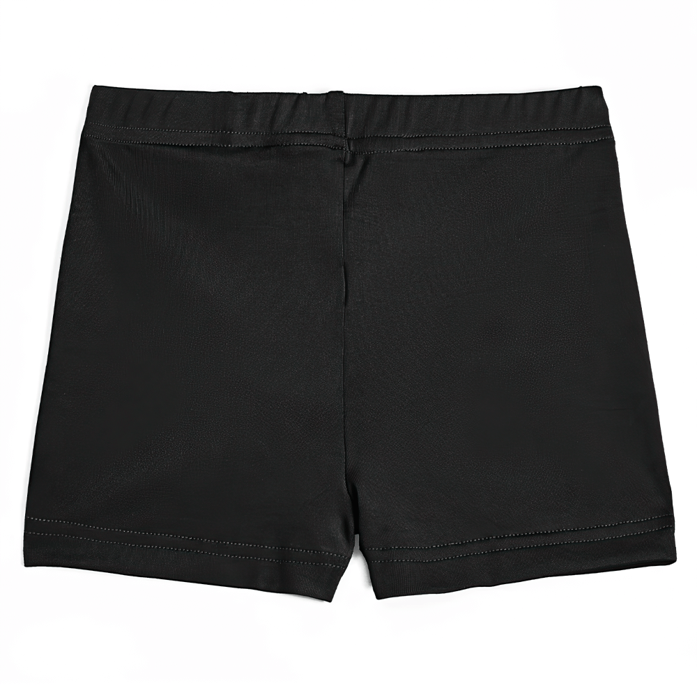 Girls Gymnastics Shorts with High Elastic Waistband - SF3750 in black, perfect for dance and athletic wear.