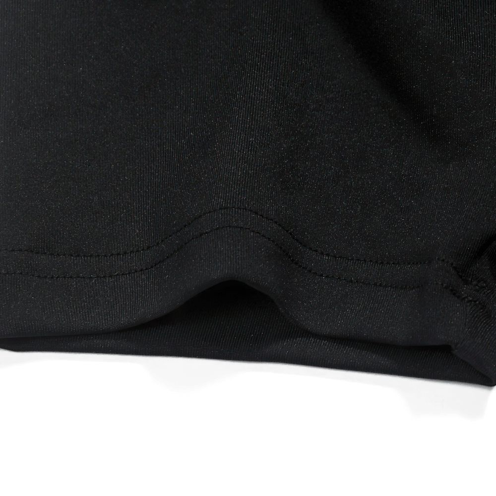 Close-up of black Girls Gymnastics Shorts with High Elastic Waistband - SF3750 showing the smooth, durable fabric and neat stitching.