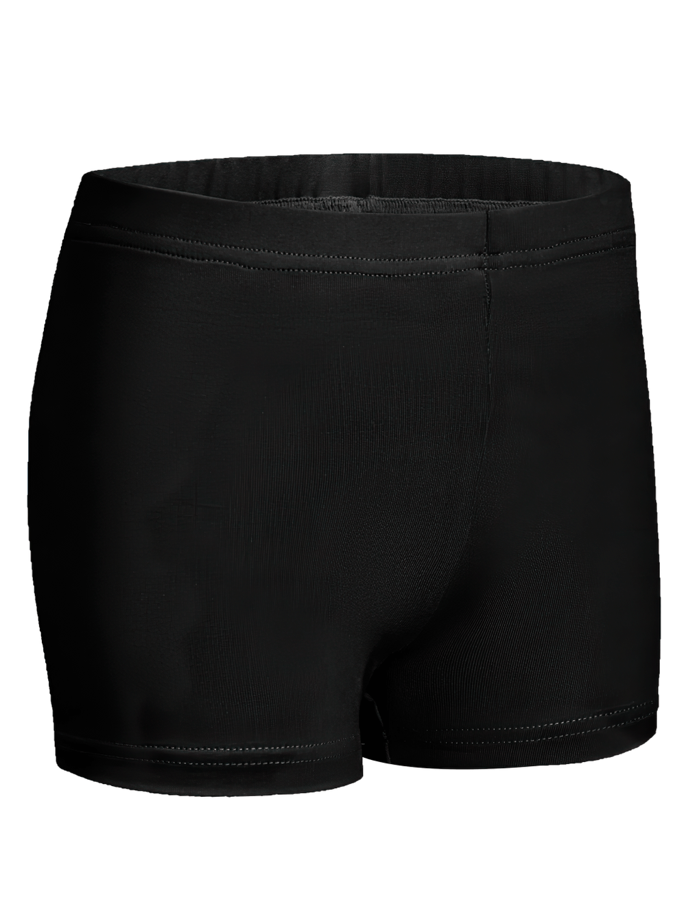 Girls Gymnastics Shorts with High Elastic Waistband - SF3750 in black. Sleek, stretchy design for gymnastics, dance, and athletic wear.