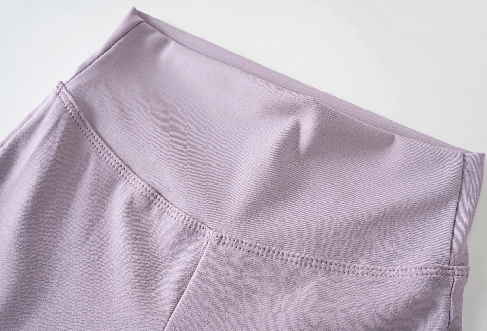 Close-up of Girls High Waist Flared Leggings for Training - SF3817 showcasing quality stitching and smooth fabric design.