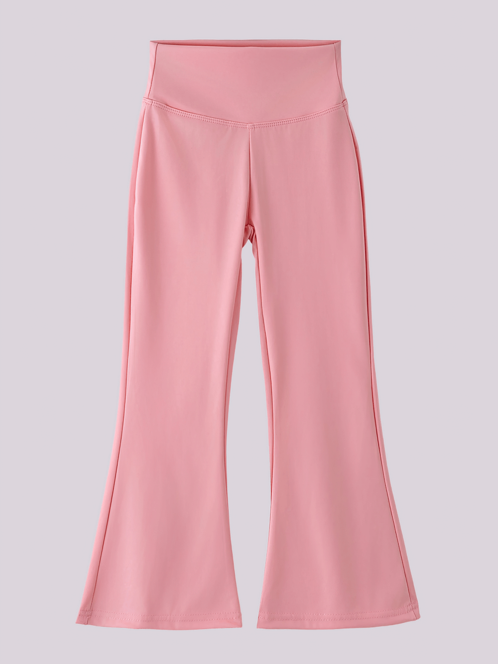 Pink Girls High Waist Flared Leggings for Training - SF3817, stylish for yoga and daily sport with elastic waist and flexible fabric.