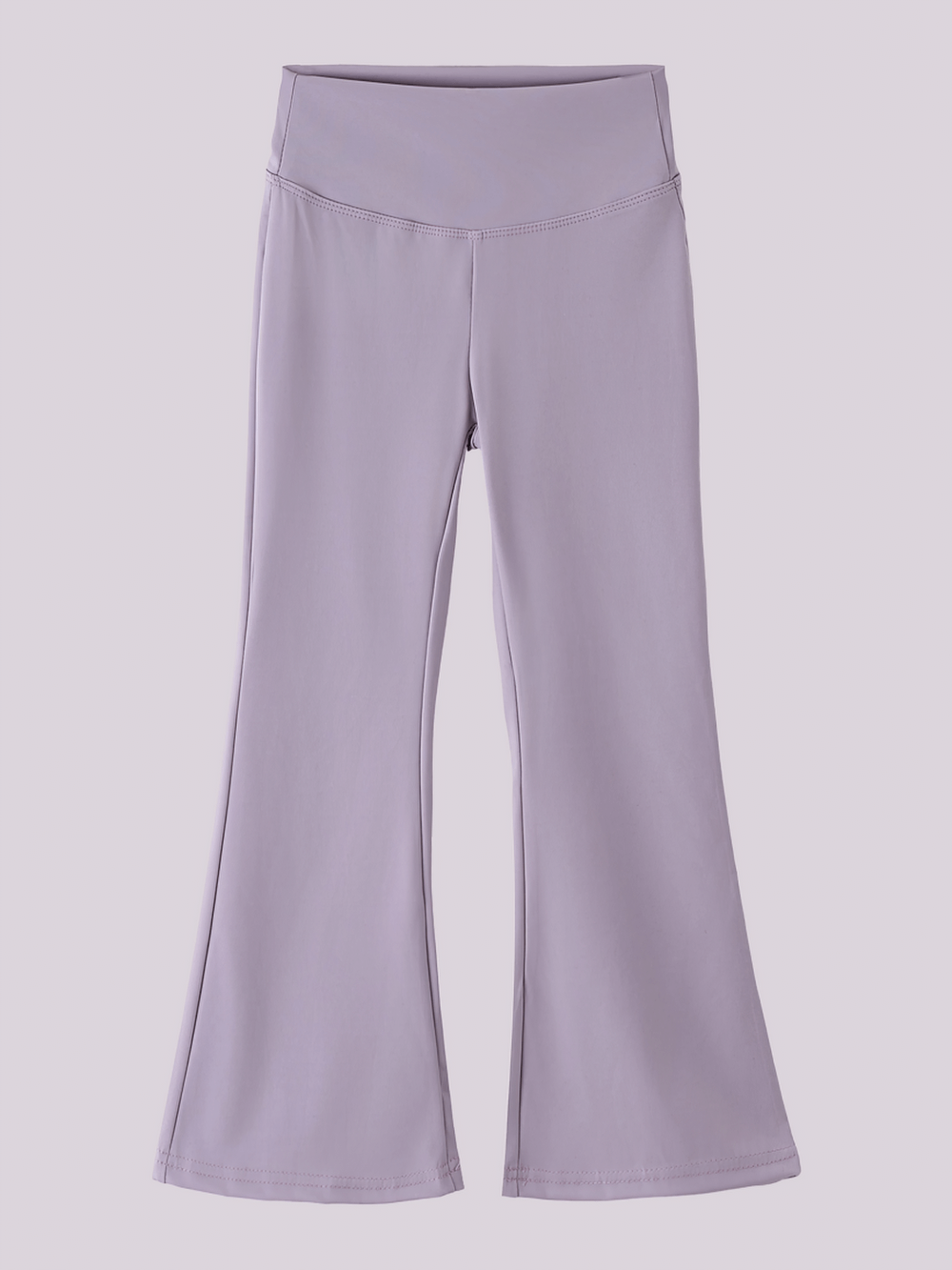 Girls High Waist Flared Leggings for Training - SF3817 in lilac with high-rise and ankle-length design, perfect for yoga and dance.