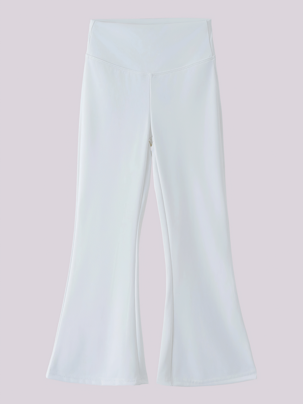 Girls High Waist Flared Leggings for Training - SF3817, white yoga pants for flexibility and style.