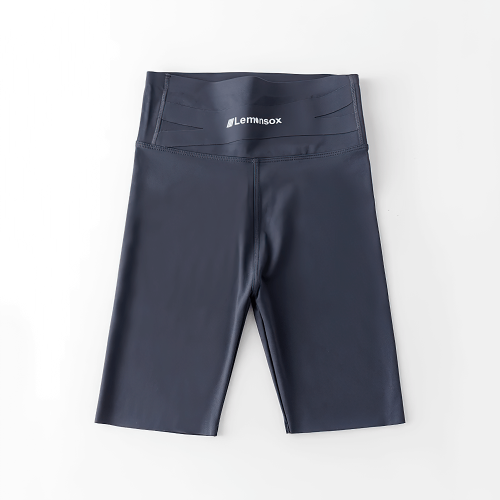 Girls High-Waist Stretch Shorts for Fitness - SF3774 in navy, showcasing flexible structure and sleek design for active wear.