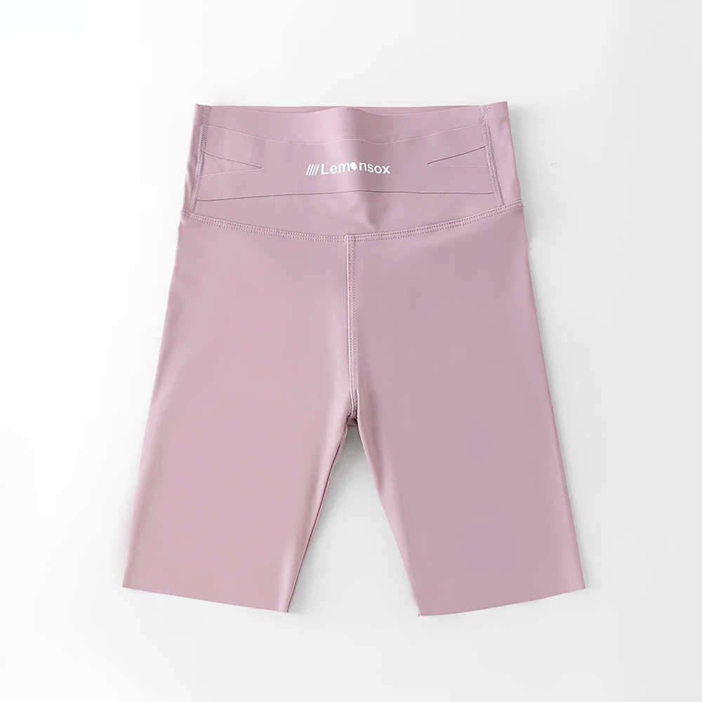 Pink Girls High-Waist Stretch Shorts for Fitness - SF3774, lightweight and flexible for active kids