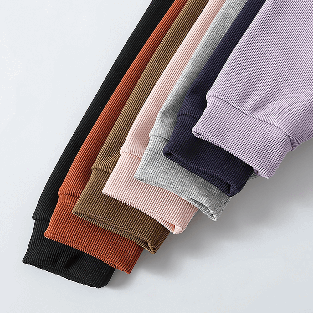 Assorted colors of Girls Plush Lined Sport Jogger Pants With Bow - SF3875, featuring rib knit outer for warmth and style.