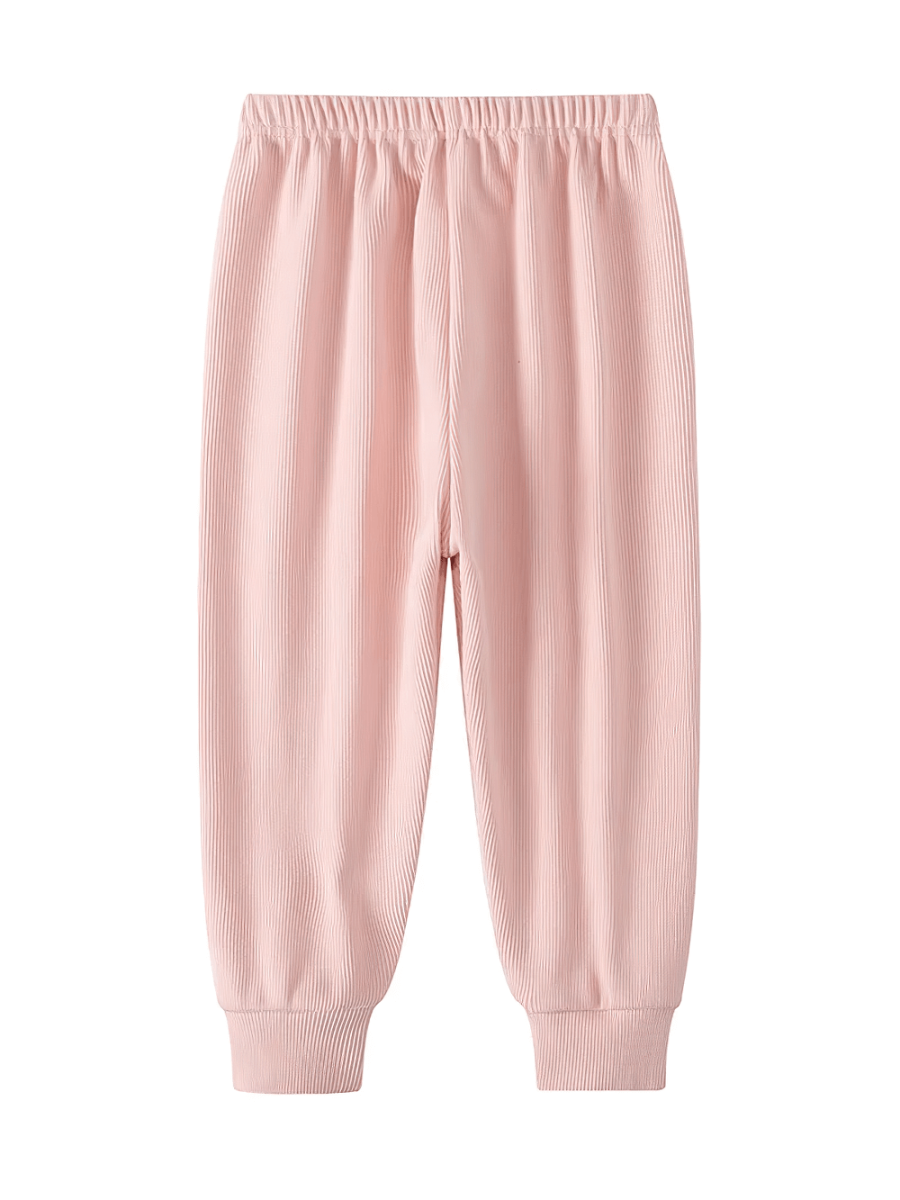Girls Plush Lined Sport Jogger Pants With Bow - SF3875, soft pink thermal pants with elastic waist for girls' daily play and training.