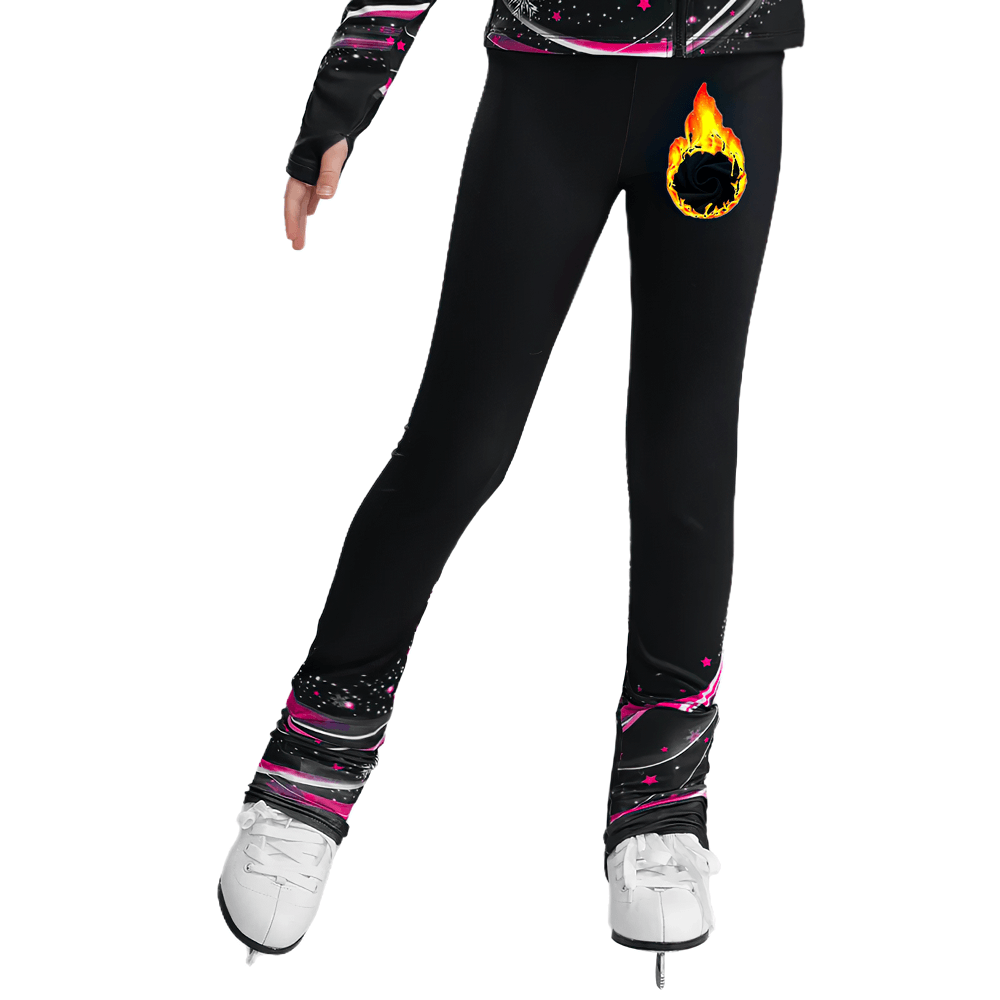 Girls Printed Figure Skating Pants with Stretch Fit - SF3760 featuring vibrant design and sleek finish for performance on ice.
