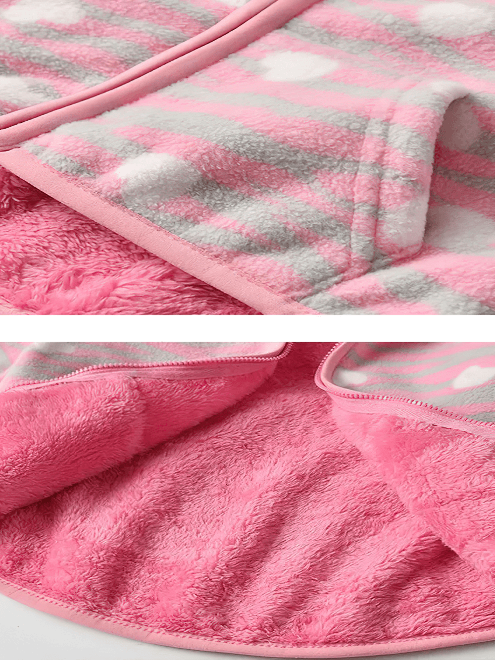 Close-up of Girls Printed Fleece Jacket with Hood - SF3573, showcasing soft fleece texture and vibrant floral pattern.