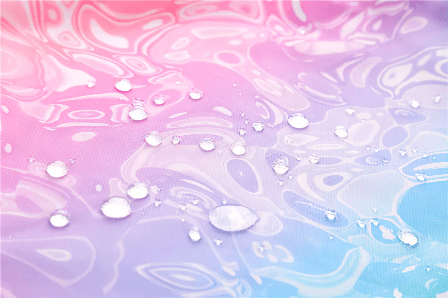 Vibrant rainbow gradient fabric of Girls Rainbow Gradient Windproof Hooded Jacket - SF3841 with water droplets highlighting water resistance.