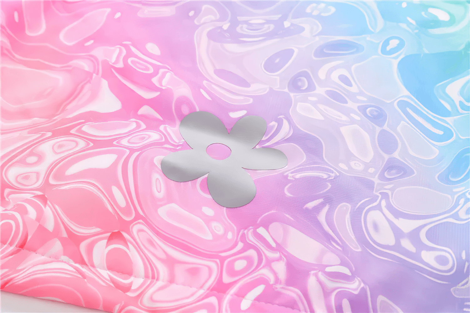 Close-up of Girls Rainbow Gradient Windproof Hooded Jacket - SF3841 with vibrant pattern and flower detail