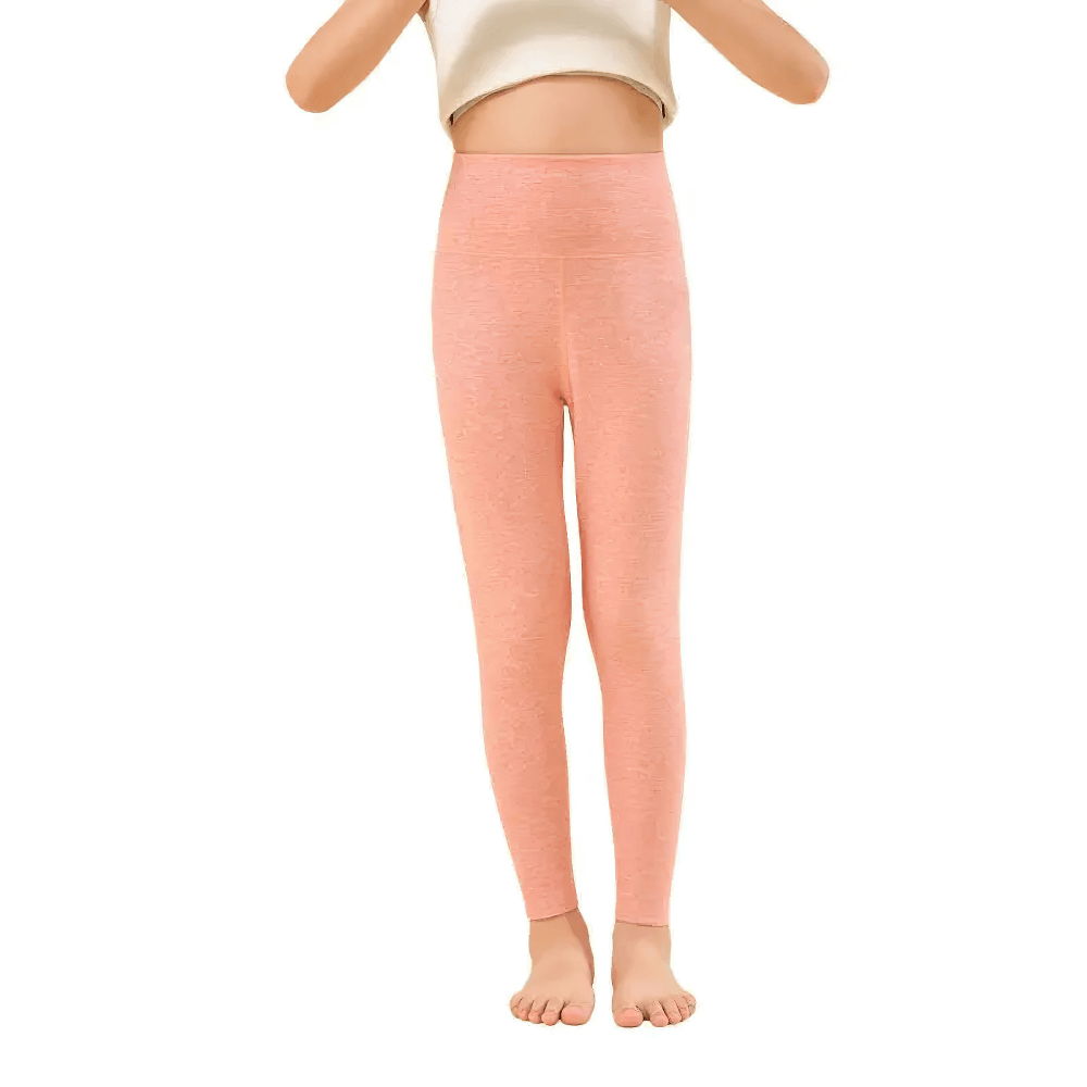 Girls Sport Leggings with Compression Fit - SF3663, peach color, high-waisted design, perfect for activewear and fitness.