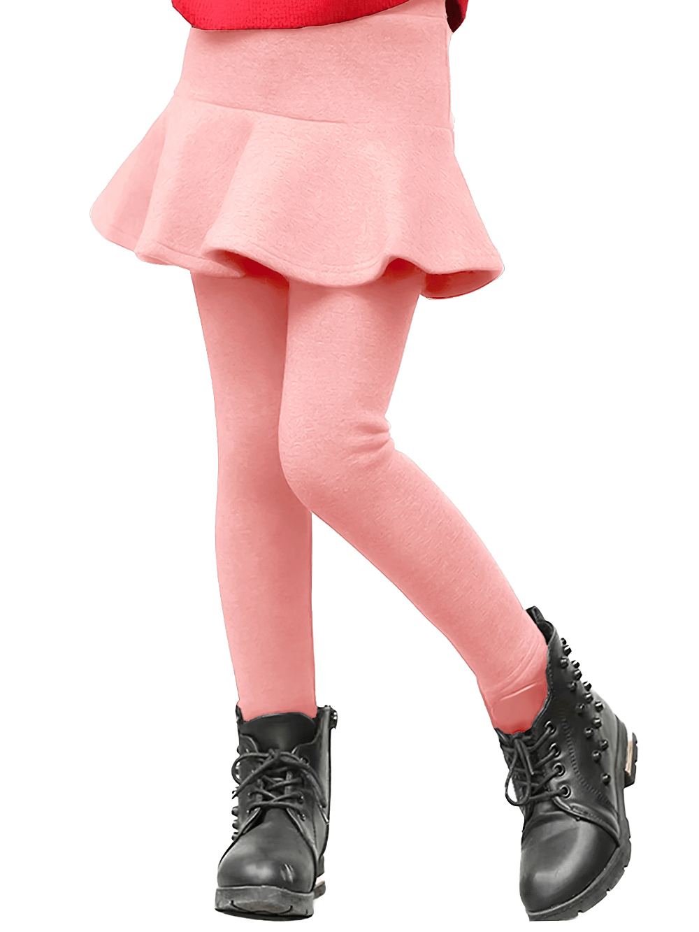 Girls Sport Warm Leggings with Flared Skirt - SF3886 in pink, featuring a stylish skirt and leggings combo.