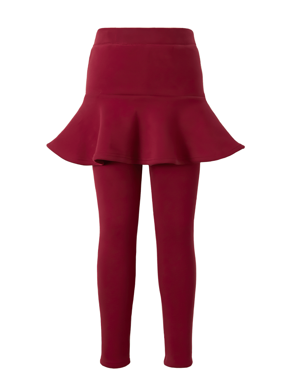 Girls Sport Warm Leggings with Flared Skirt - SF3886 in burgundy color.