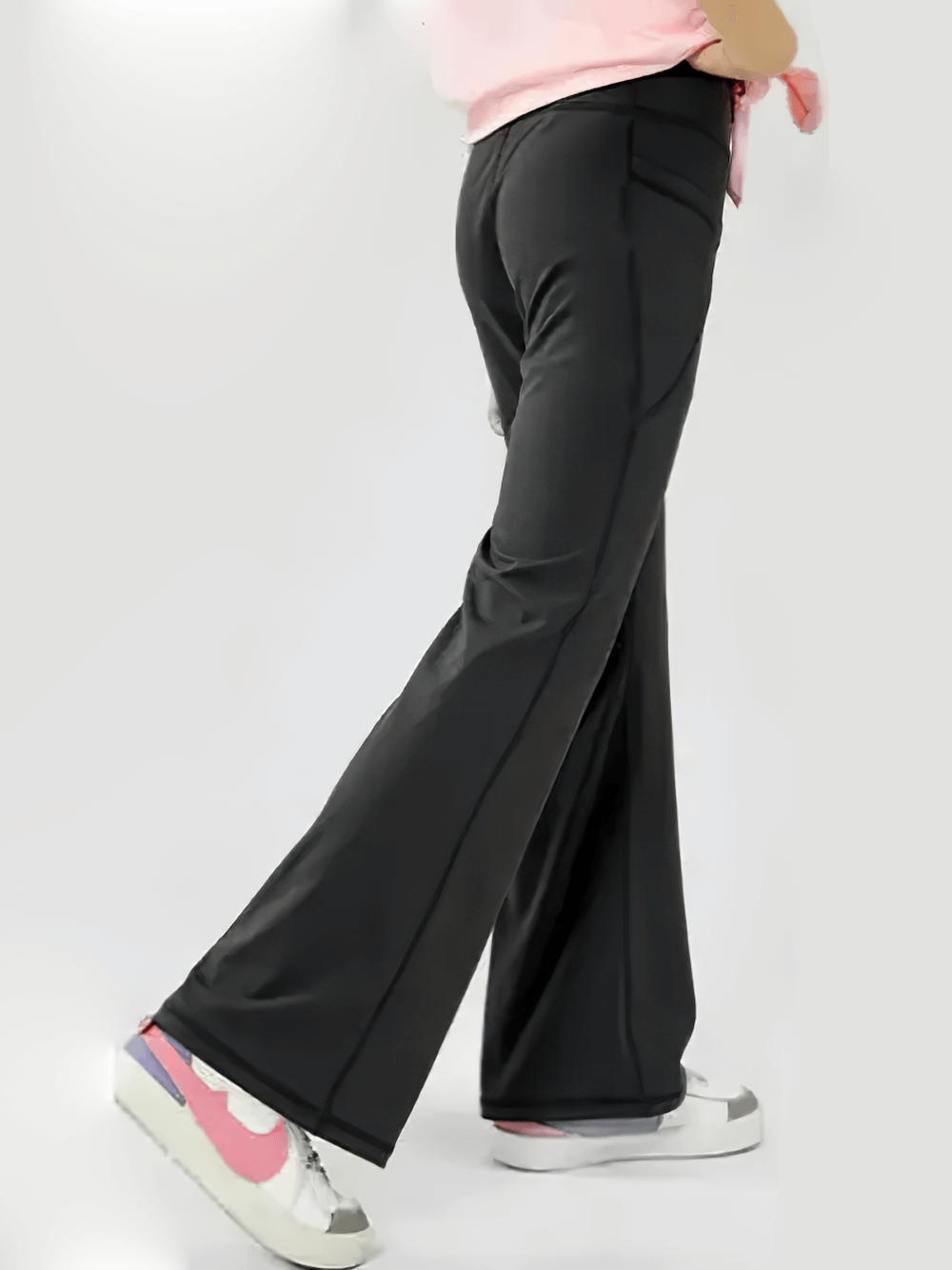 Girls Stretch Flared Pants with Breathable Fabric - SF3610 in action, showcasing comfort with side pockets perfect for daily wear.