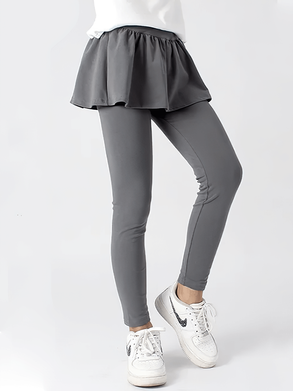 Girls Stretchy Leggings with Ruffle Skirt Design - SF3701