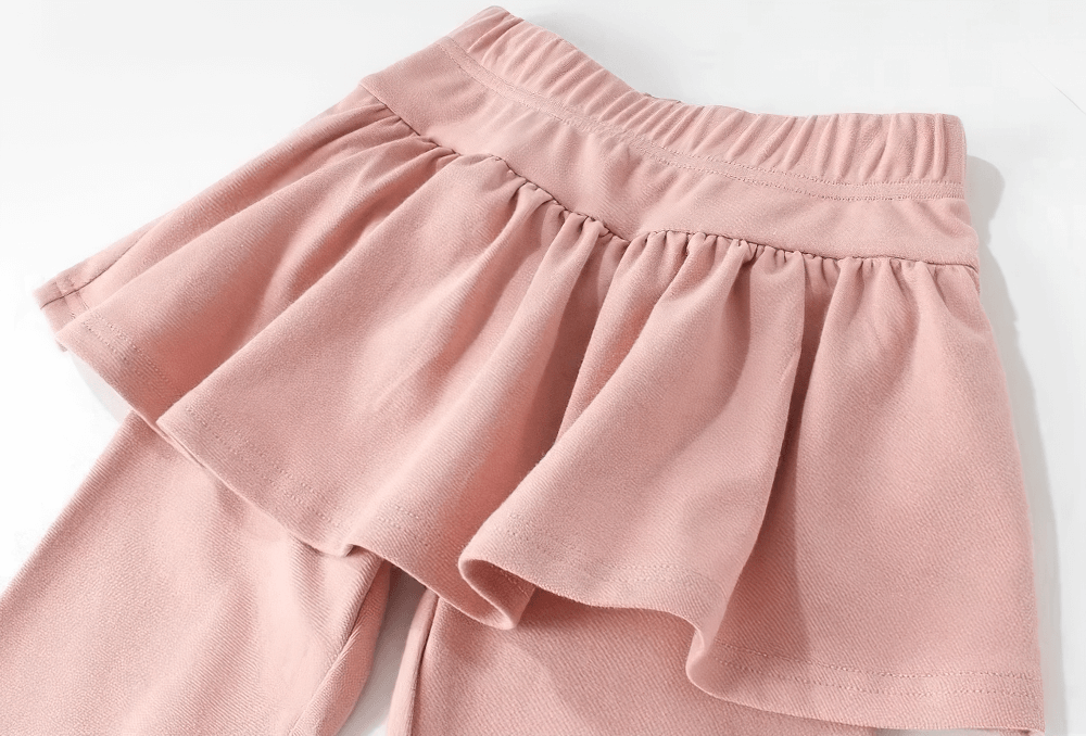 Girls Stretchy Leggings with Ruffle Skirt Design - SF3701