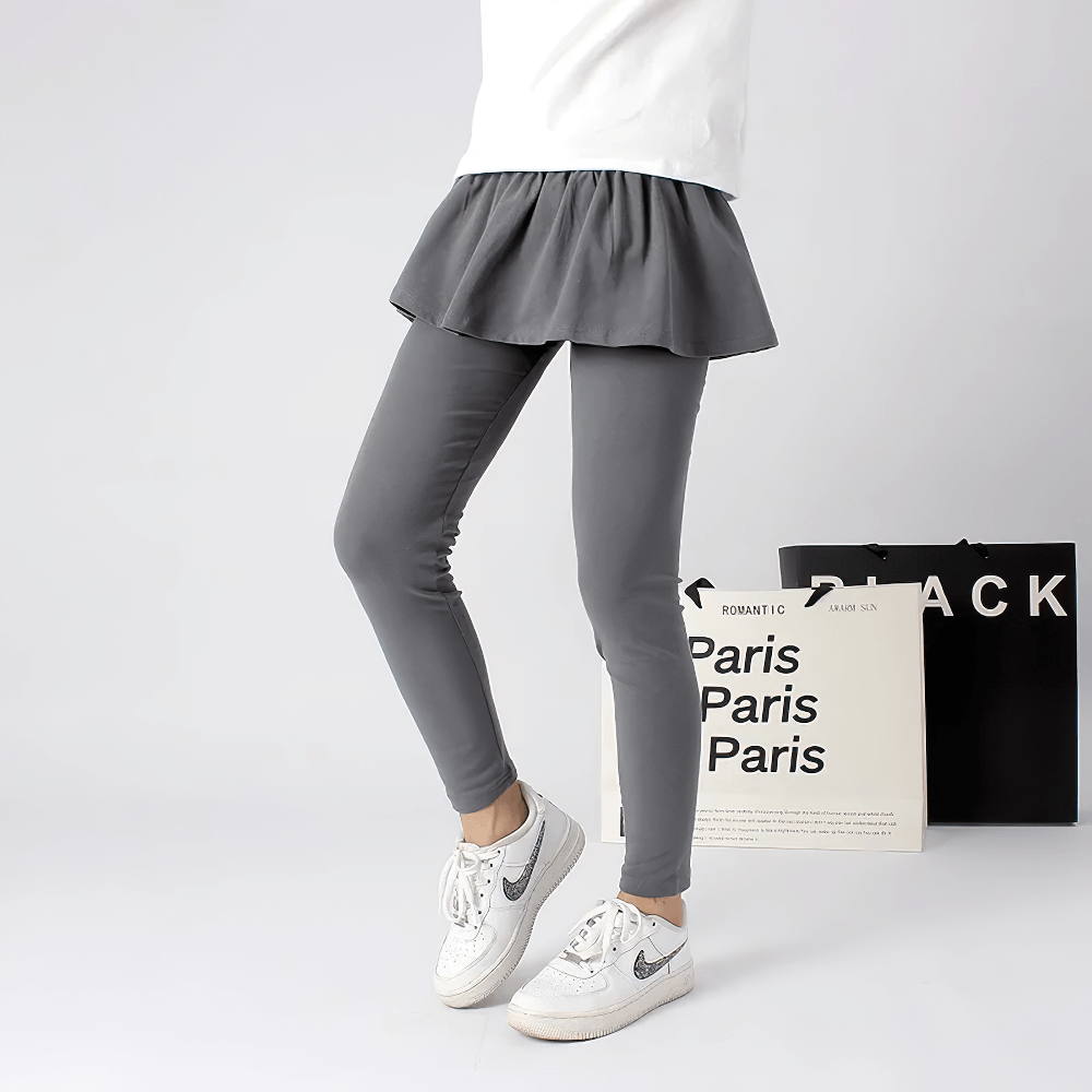 Girls Stretchy Leggings with Ruffle Skirt Design - SF3701