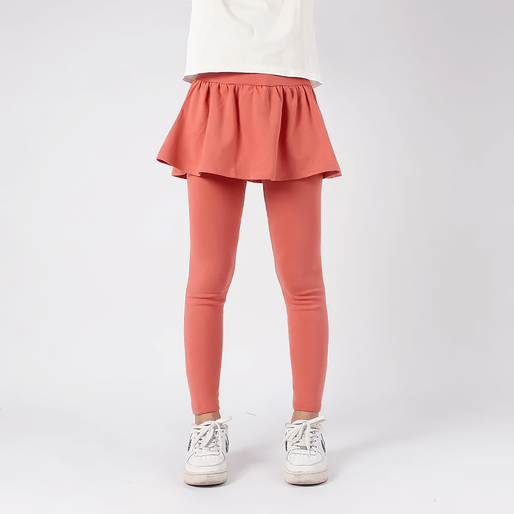 Girls Stretchy Leggings with Ruffle Skirt Design - SF3701