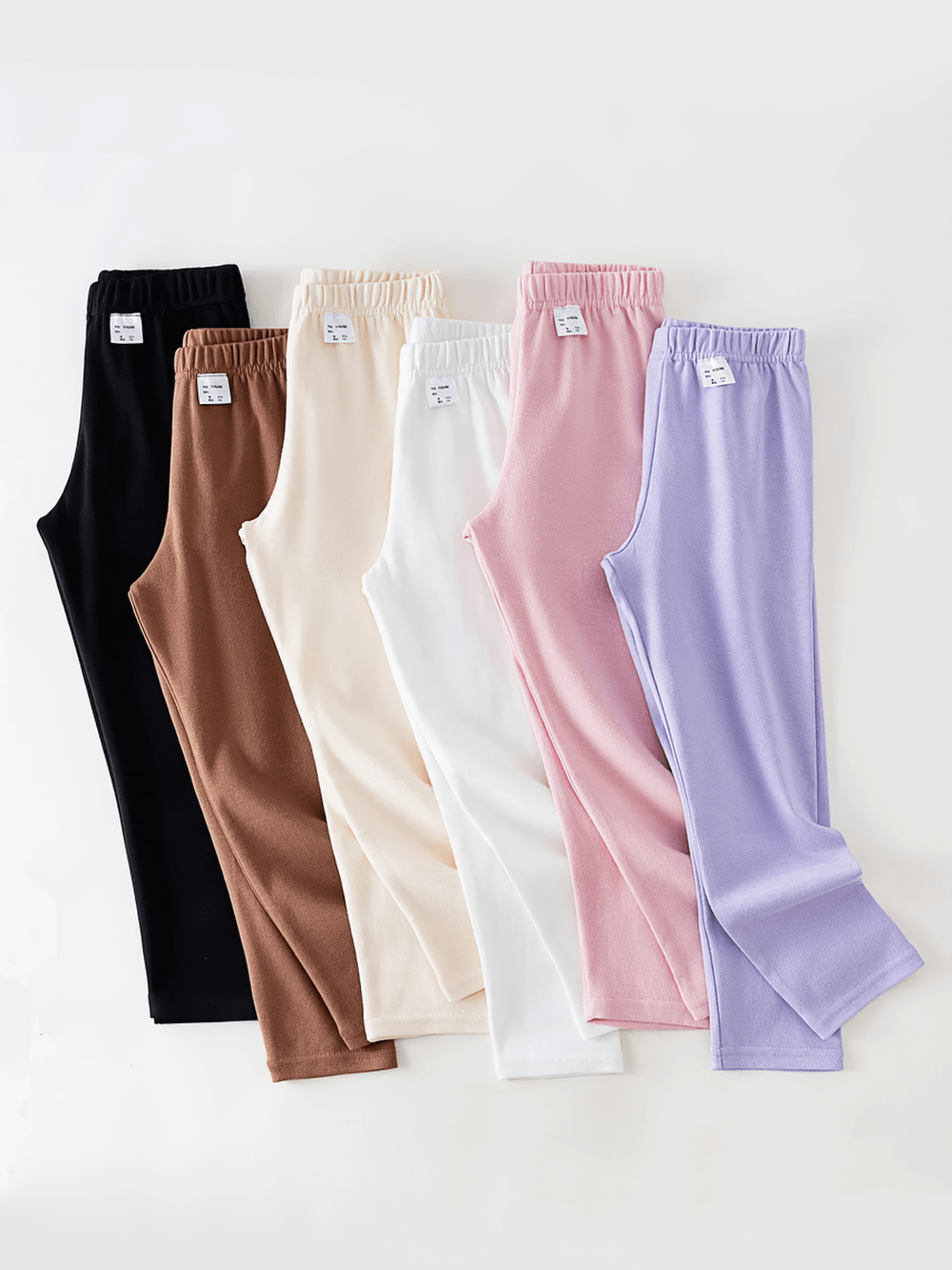 Girls Stretchy Sport Leggings in Soft Solid Colors - SF3681, showing various colors for active and casual wear.