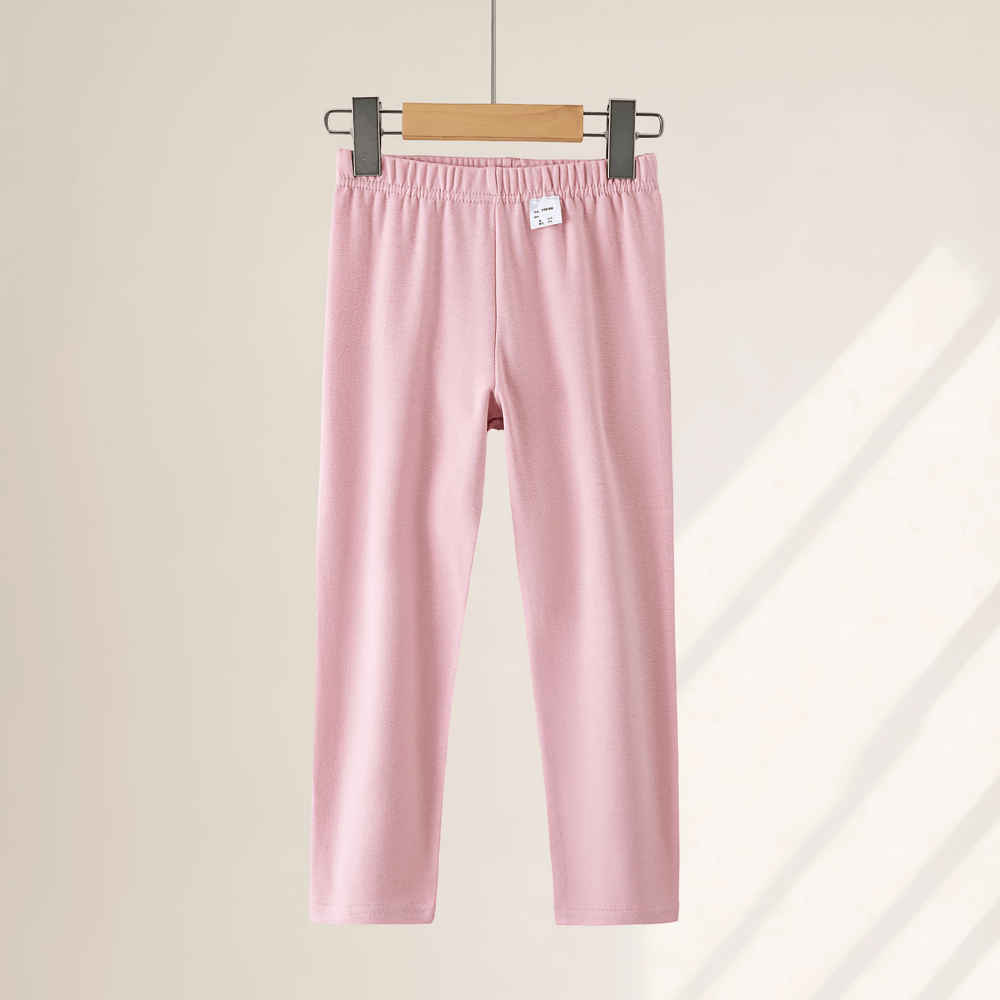 Girls Stretchy Sport Leggings in Soft Solid Colors - SF3681 hanging on display