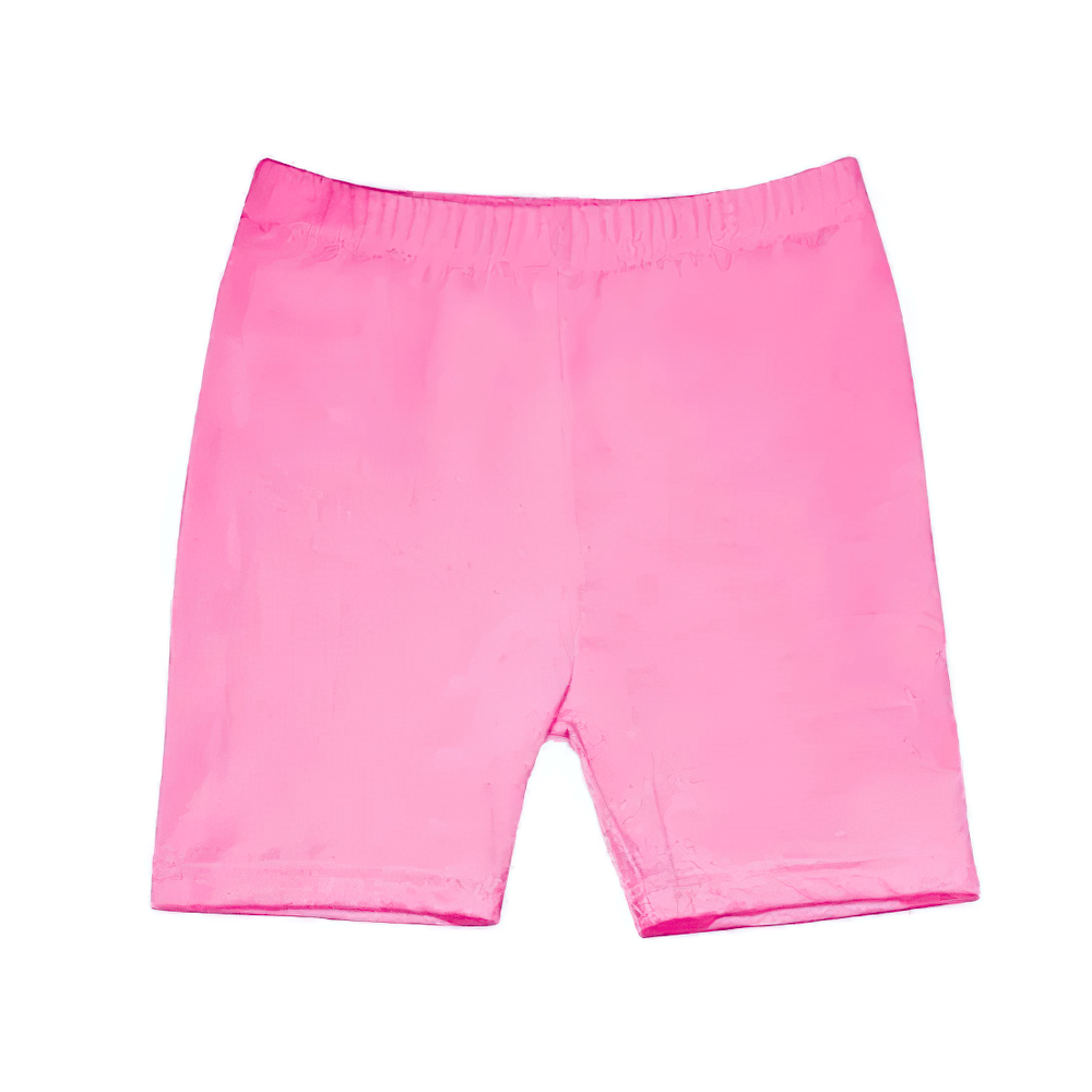 Bright pink Girls Stretchy Sport Shorts for Fitness - SF3743 with elastic waistband and comfy fit for workout and casual wear.