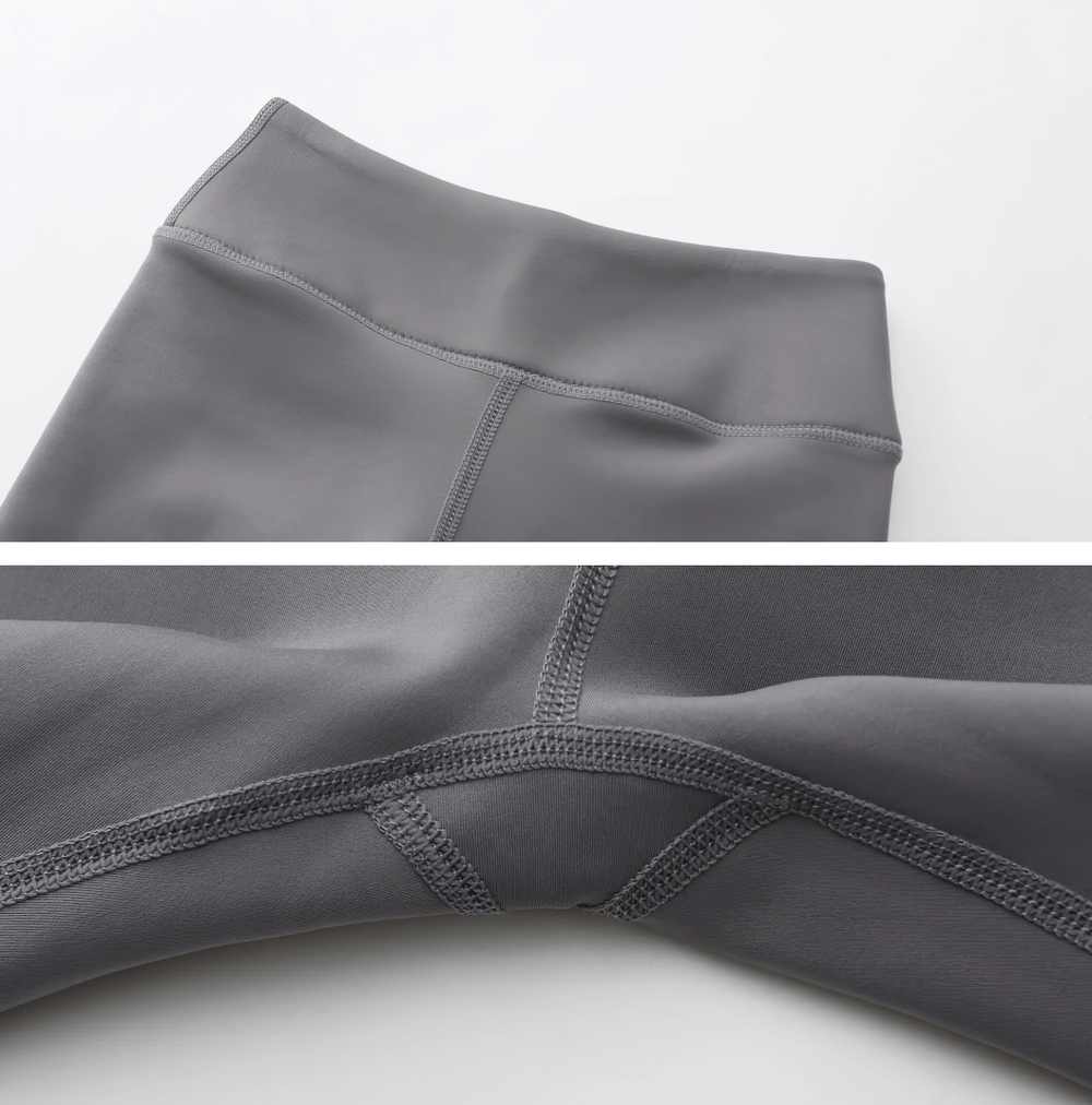 Close-up of Girls Thermal Fleece Lined Sport Leggings - SF3862 highlighting elastic waistband and stitching.