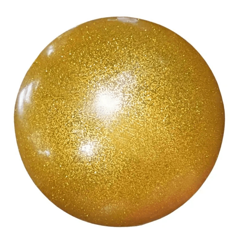 Gold glitter anti-burst exercise ball for balance and core workouts, enhancing strength and stability in fitness training.