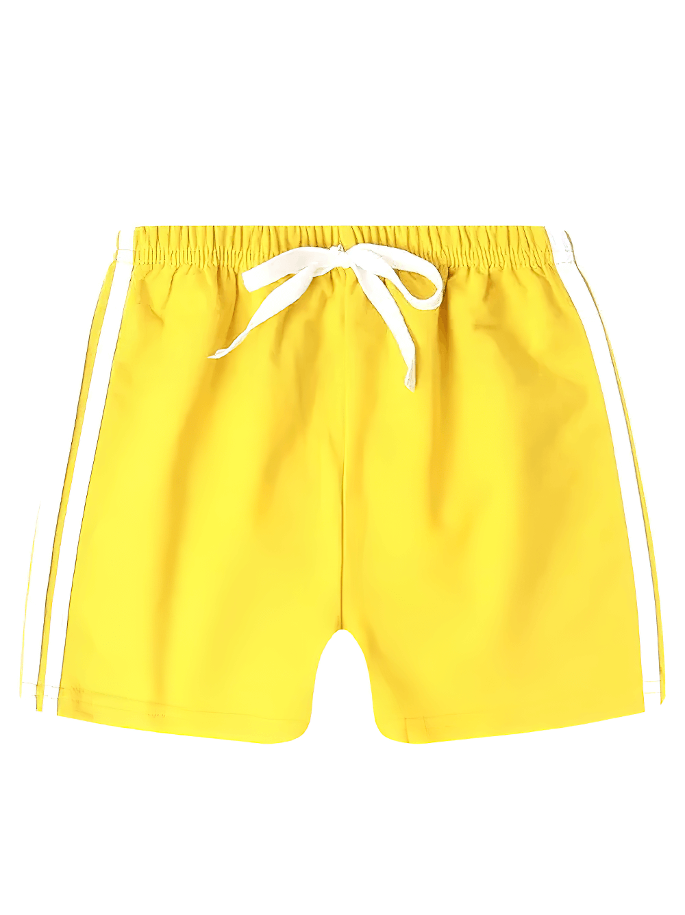Athletic Drawstring Shorts With Side Sport Stripes - SF3727 in vibrant yellow for kids' summer training and play