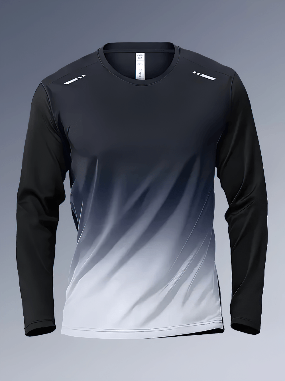 Gradient Long-Sleeved Running Top for Sports - SF4639 featuring reflective shoulder and stylish design.