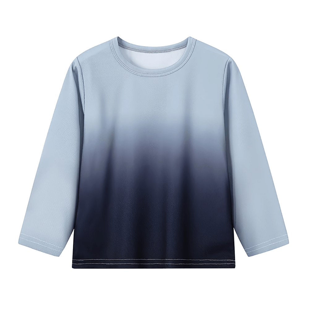 Gradient Long-Sleeved Sports Top for Boys - SF3853, ombre design, ideal for autumn and winter, kids activewear for outdoor play and training.