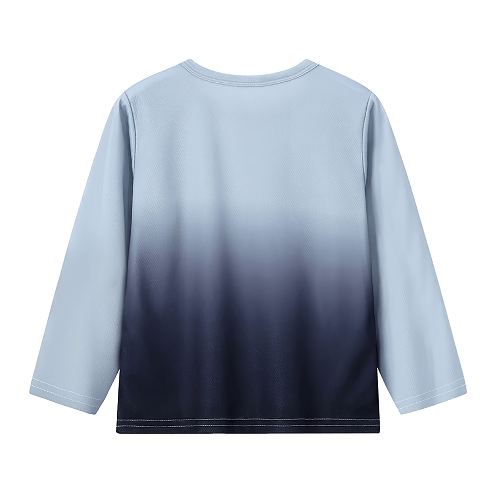 Gradient Long-Sleeved Sports Top for Boys - SF3853, children's ombre activewear for play and training, blue fade design
