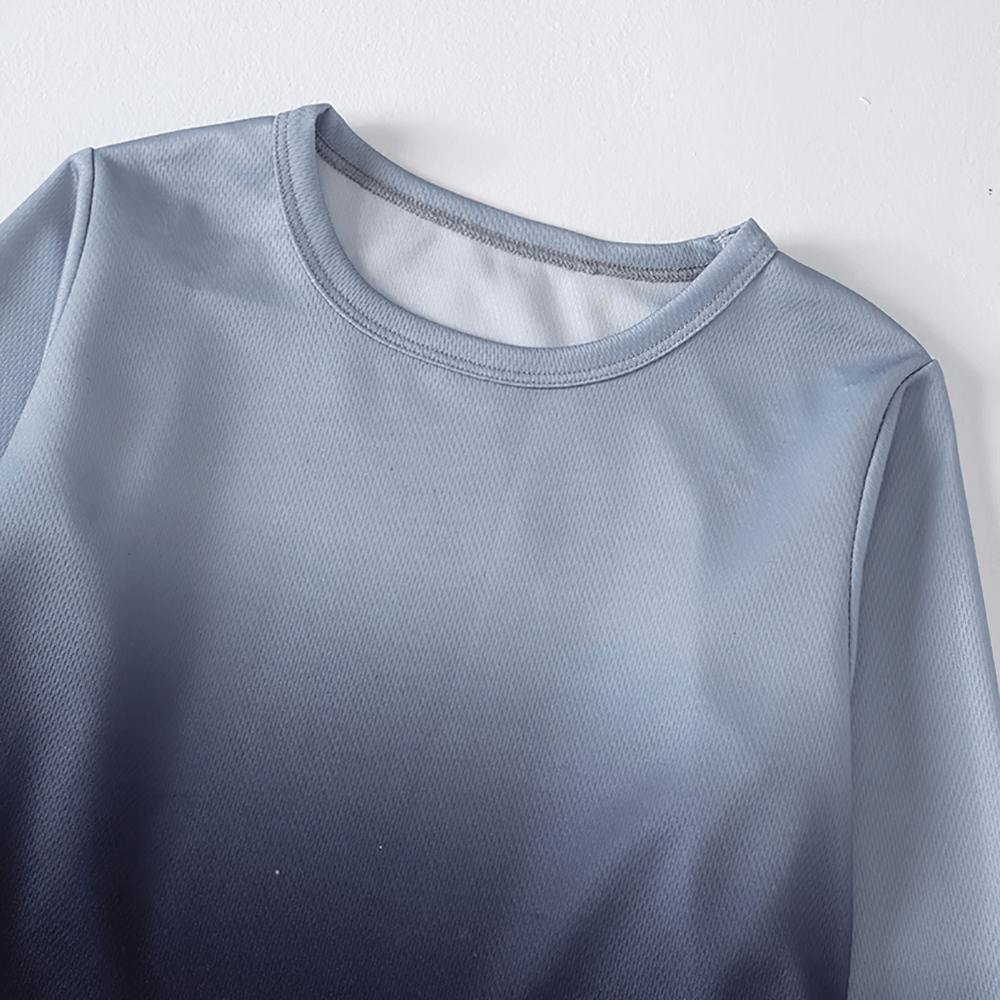 Gradient Long-Sleeved Sports Top for Boys - SF3853, ideal for active play and style with smooth color fade, perfect autumn wear