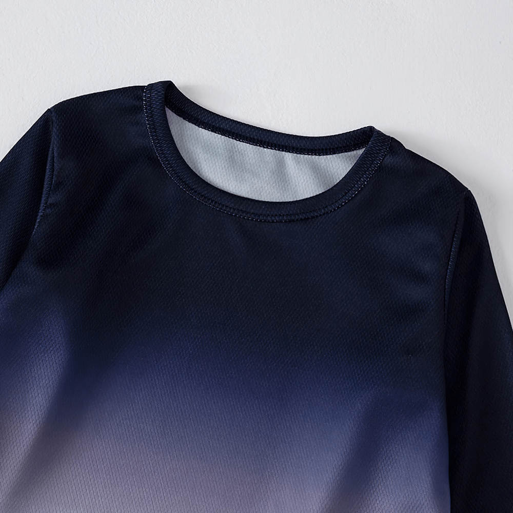 Gradient Long-Sleeved Sports Top for Boys - SF3853 with ombre design, ideal for active kids, perfect for layering in cool weather.