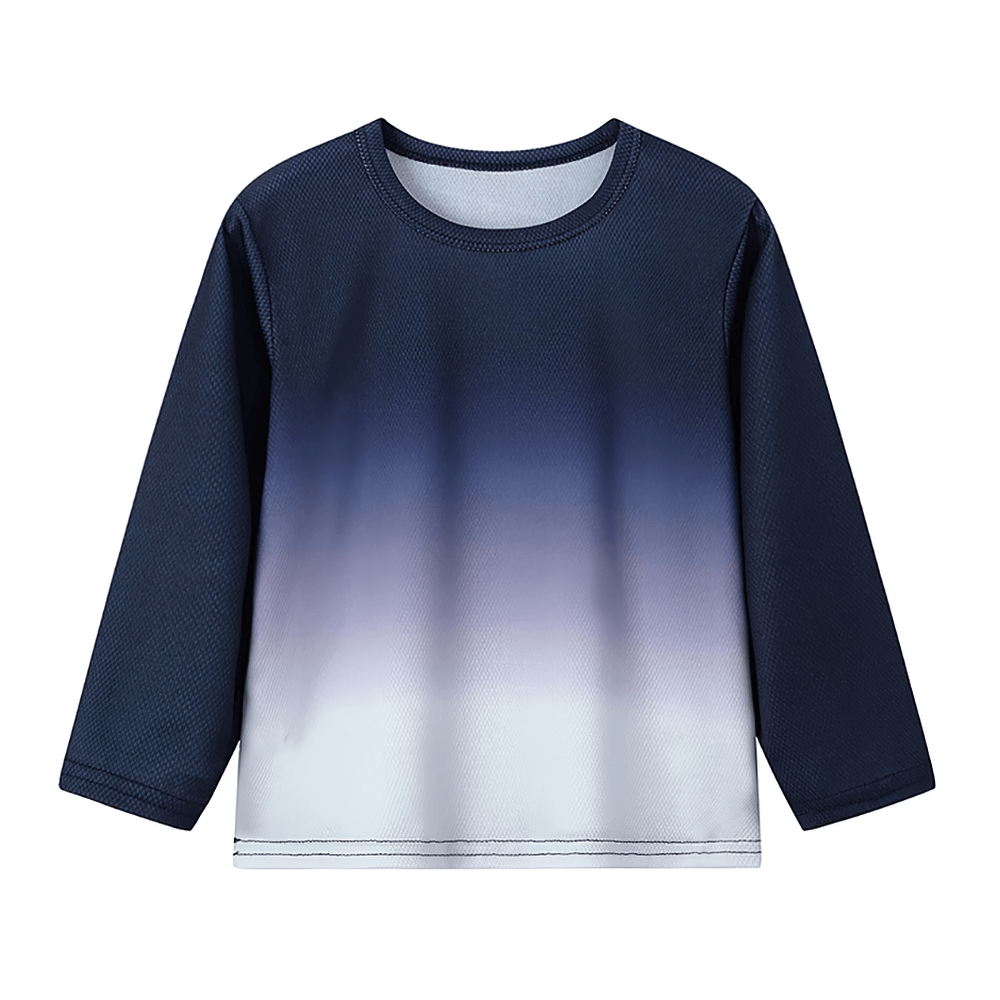 Gradient Long-Sleeved Sports Top for Boys - SF3853 with ombre design, perfect for active play in cool weather.
